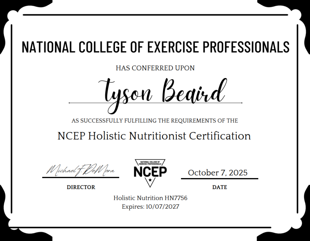 nutrition cert